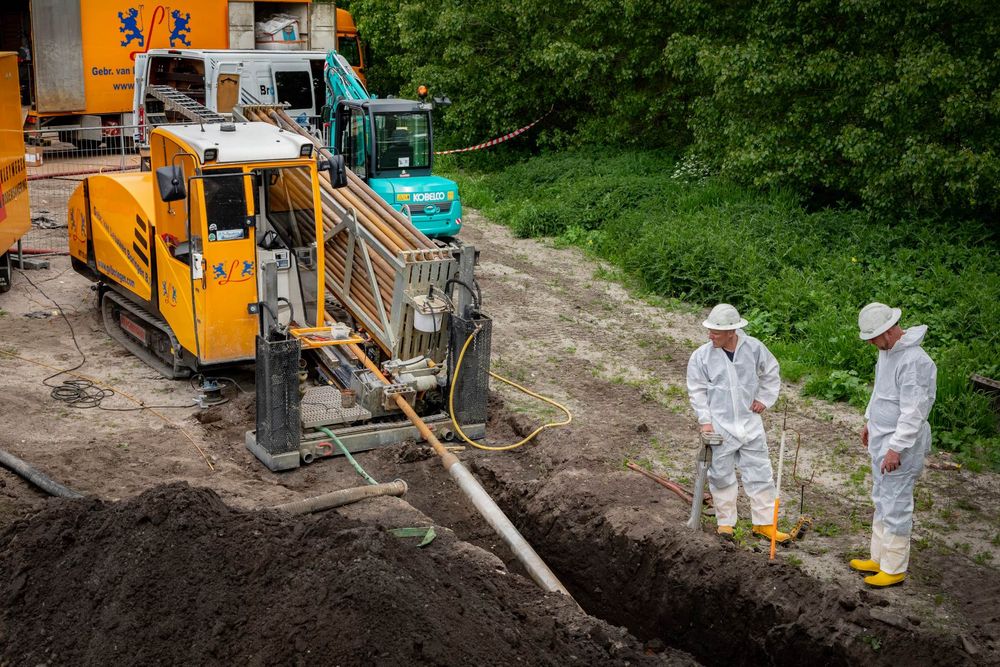 Directional drilling for cable laying, Amsterdam, the Netherlands.