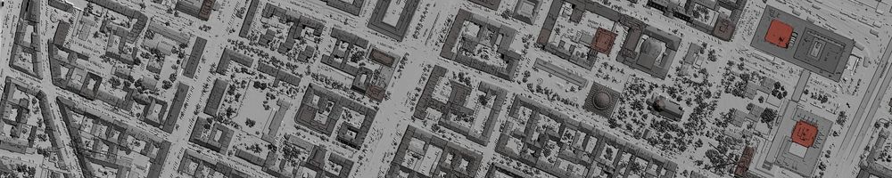 Overhead 3D rendering of a neightbourhood plan